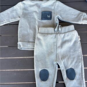Kids' Cozy Gray Sweatpants and Sweatshirt Set